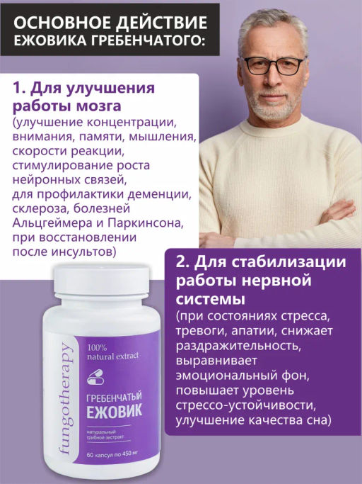 Бад Грибная серия Ежовик Гребенчатый Алфит Плюс 1739