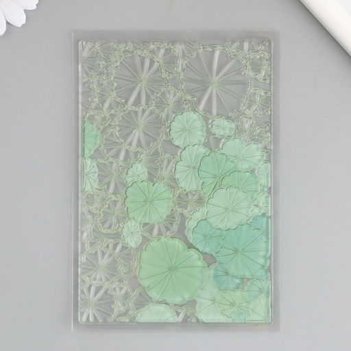 Штамп для творчества силикон «Зелёные круглые листики», 14.5×14.5 см