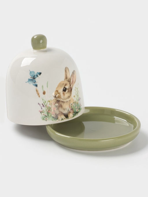 Лимонница Доляна «Зайка», доломит, 9×9 см, белая