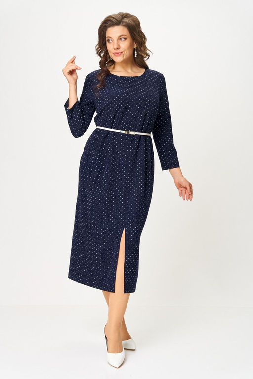 Платье Svetlana Style 2176 синий+горох
