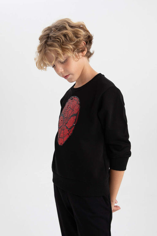 Толстовка с круглым вырезом для мальчиков Marvel Spiderman - Defacto фото 6