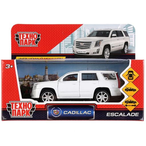 Модель металл. "CADILAC ESCALADE" 12см, белая (ESCALADE-WT, 272313) откр. двери/багажник, в коробке