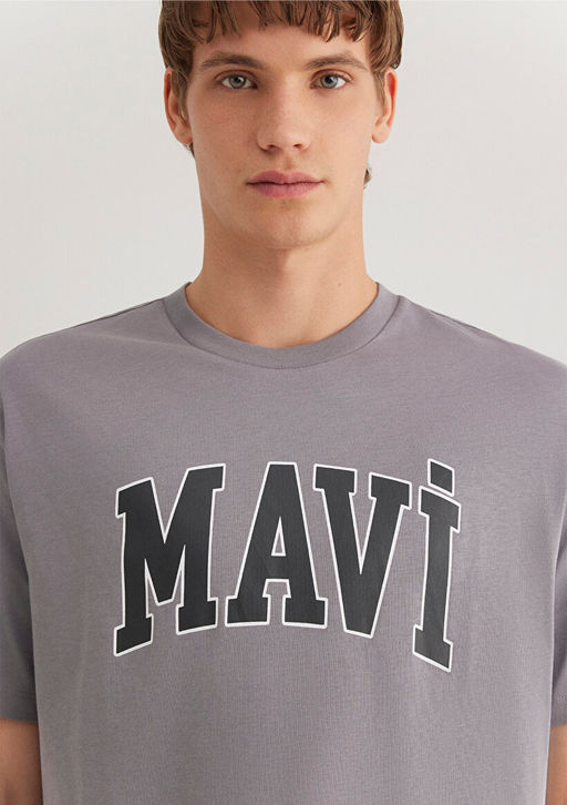 Mavi Logo Bask?l? Gri Tisort фото 6