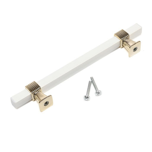 Ручка-скоба CAPPIO PK117, м/о 128 мм, цвет белый/золото