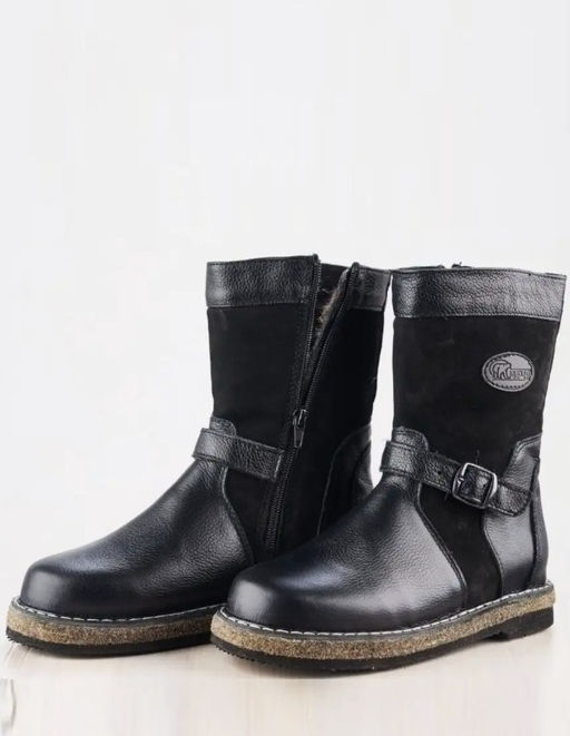 Монголки подростковые черные, войлочная подошва