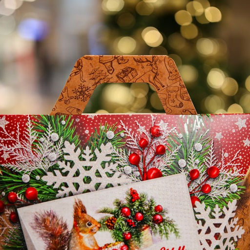 Цена за 5 шт. Подарочная коробка Новогодний презент, 19 х 13,5 х 20 см - Simaland фото 4