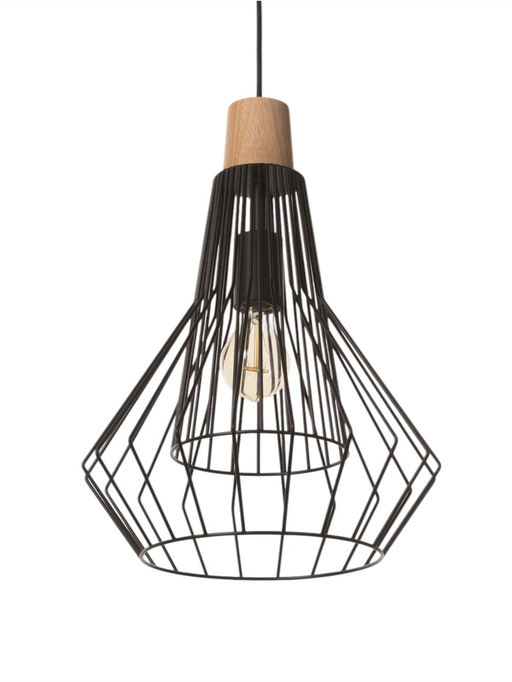 Светильник потолочный BayerLux «Крит», 1×40 Вт, Е27, черный/коричневый, 30×30×42(142)см