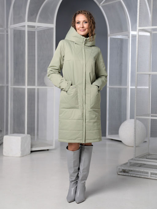 25105 Плащ утепл. оливковый - Dizzyway фото 2