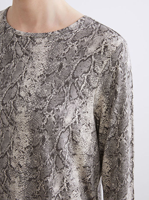 Bisiklet Yaka Desenli Bluz