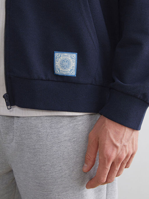 Kap??onlu Uzun Kollu Erkek Fermuarl? Sweatshirt