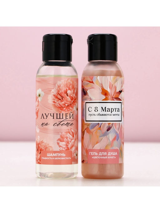 Подарочный набор 8 Марта!, гель для душа и шампунь для волос, 2?100 мл, Чистое счастье фото 3