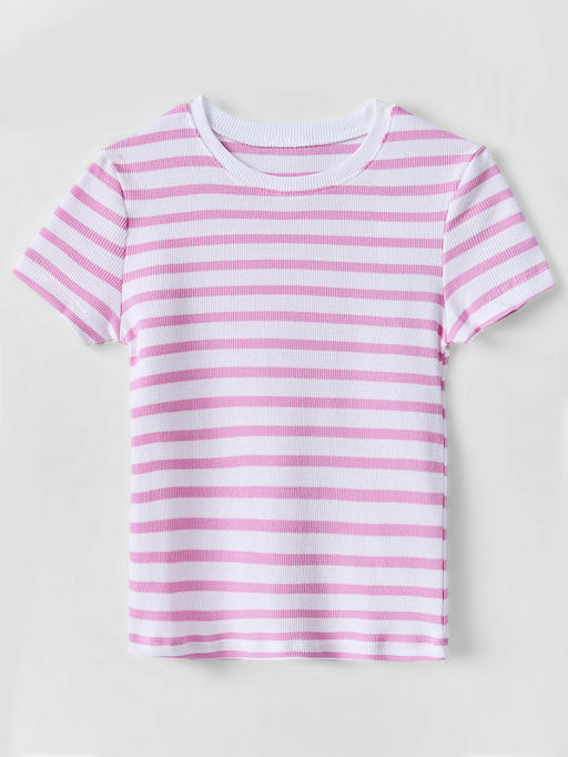 Футболка для девочек прилегающая в полоску - Mark formelle фото 4