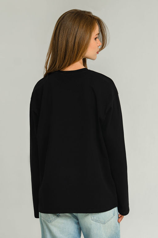 Арт. 12701/1 Лонгслив оверсайз 42-52 (6 шт) Цвет:черный - Калинка фото 4