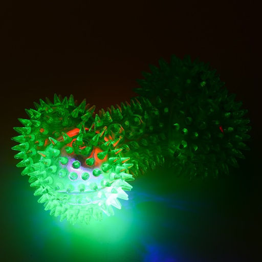 Игрушка для собак Светящаяся кость, TPR, 10,5 см, зелёная - Пижон фото 4