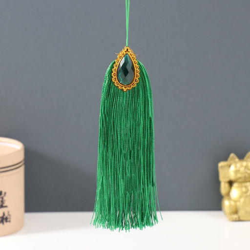 Цена за 10 шт. Подвеска текстиль, пластик Кулон Восток, зелёная, 1415 см