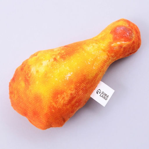 Игрушка для собак с пищалкой Курочка из текстиля, 13,6 х 8 см - Пушистое счастье фото 2
