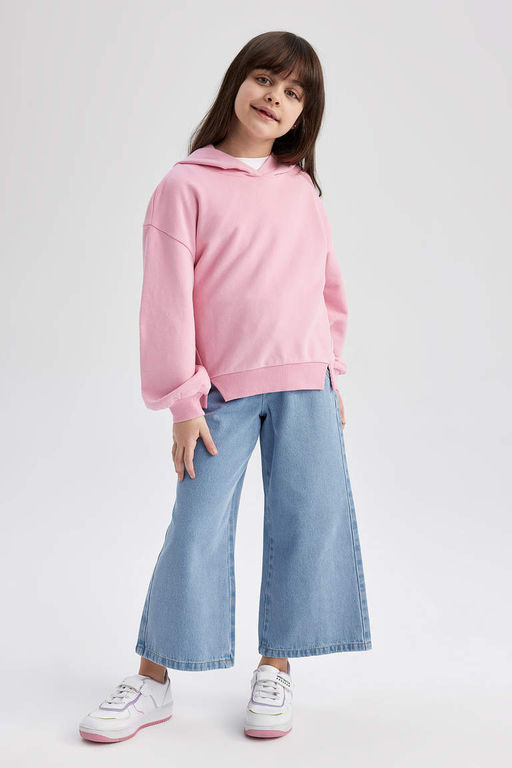 Толстовка с капюшоном для девочек свободного кроя - Defacto фото 2