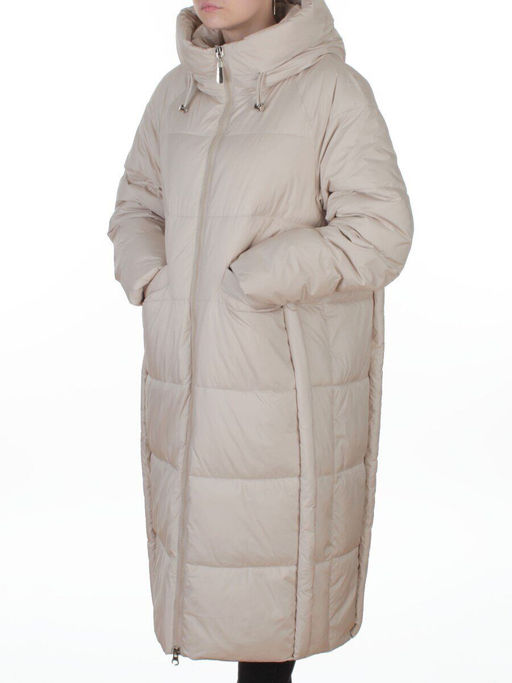 8891 LT. BEIGE Пальто зимнее женское (200 гр. холлофайбер)