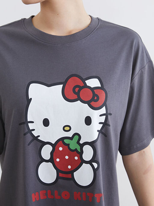 Hello Kitty Bask?l? Oversize Kad?n Gecelik