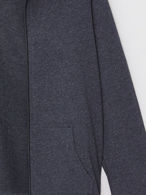 Kap??onlu K?z ?ocuk Fermuarl? Sweatshirt