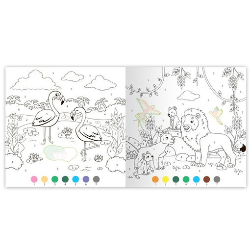 Раскраска по номерам с наклейками Дикие животные, 16 стр. - Буква-ленд фото 3