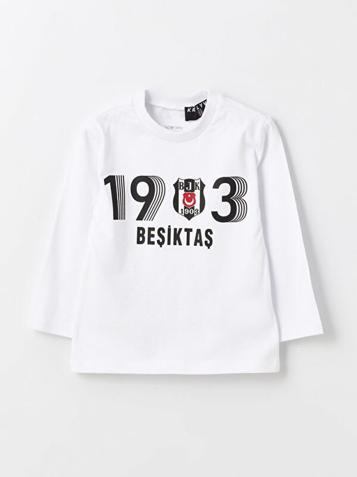 Bisiklet Yaka Be?ikta? Bask?l? Erkek Bebek Sweatshirt ve E?ofman Alt? Tak?m - Waikiki фото 2
