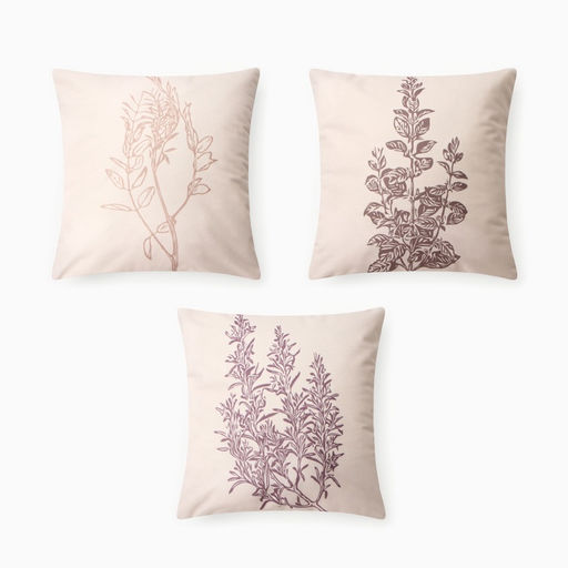 Чехол на подушку Этель Botanic 3 шт, 40*40 см, велюр 100% п/э