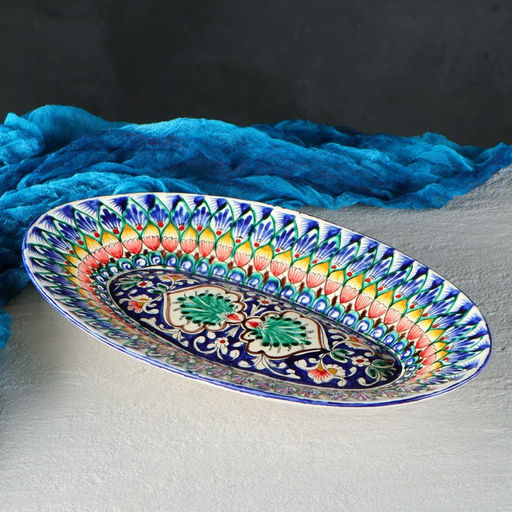 Селёдочница Риштанская Керамика, 34 см, керамика, микс