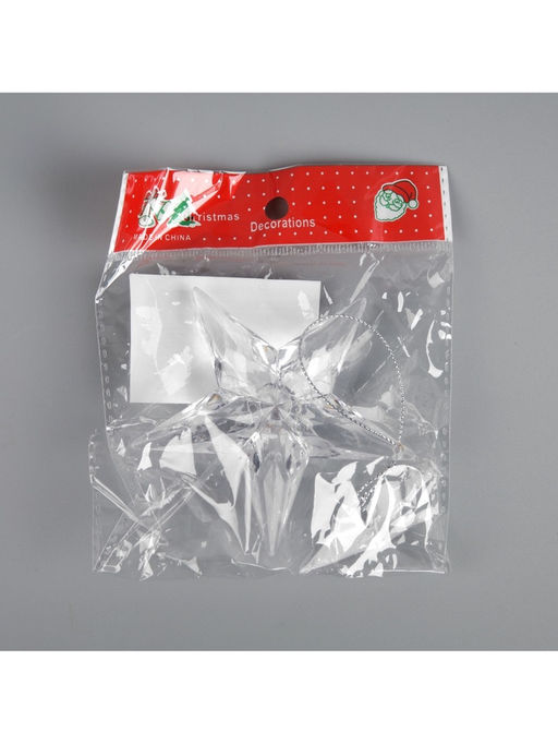 Цена за 2 шт. Ёлочная игрушка «Звезда», 8.5×8.5×2.8 см, 1 LED, от батареек, свечение мульти (RGB)