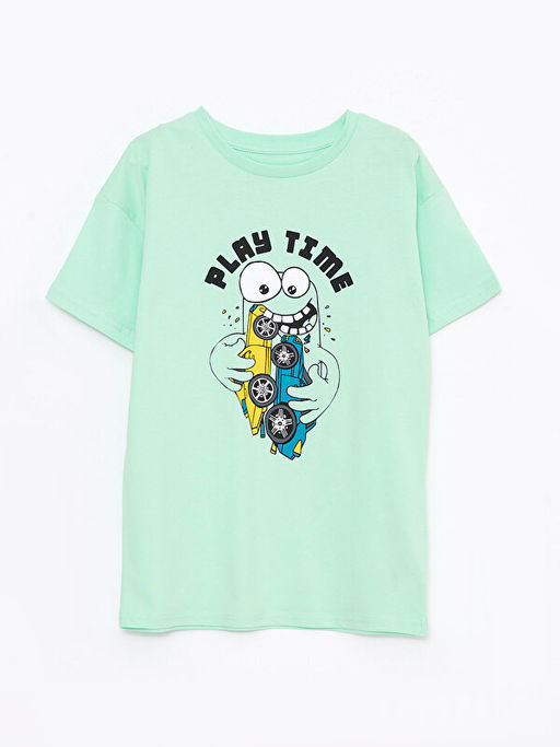 Rahat Kal?p Bisiklet Yaka Bask?l? Erkek ?ocuk Ti??rt