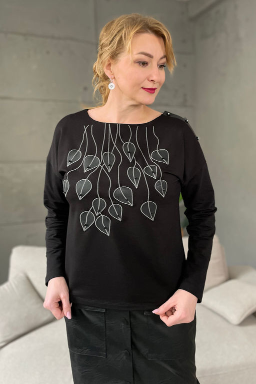 Джемпер Rumoda 2162 черный/длинный рукав  фото 4