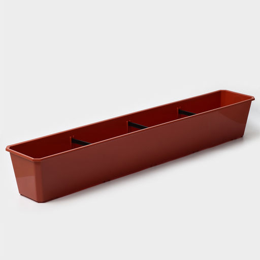 Ящик балконный для цветов, 18 л, 100×15×17 см, пластиковый, цвет терракот