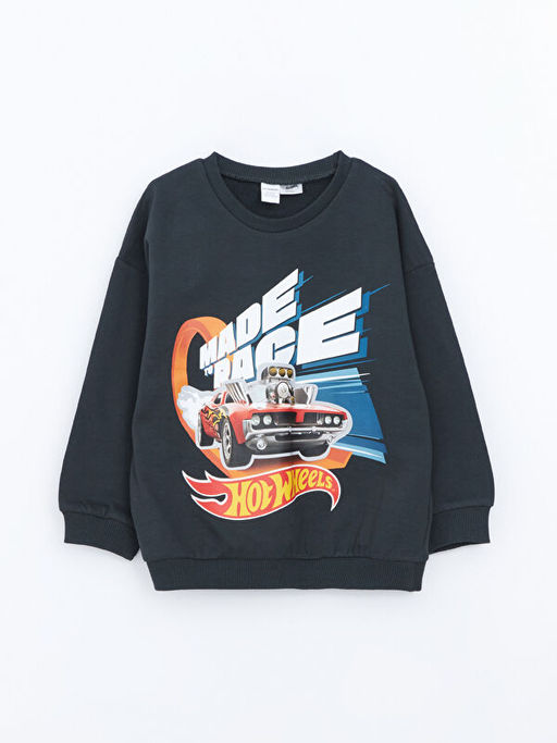 Kal?n Hot Wheels Bask?l? Erkek ?ocuk Sweatshirt