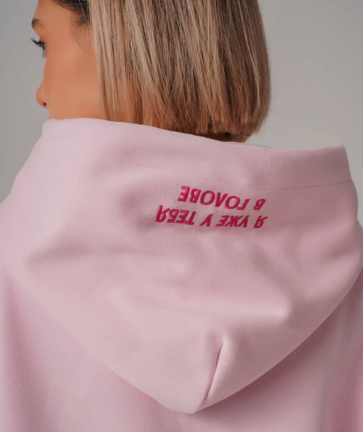 K13043 Толстовка OVER SIZE РОЗОВЫЙ