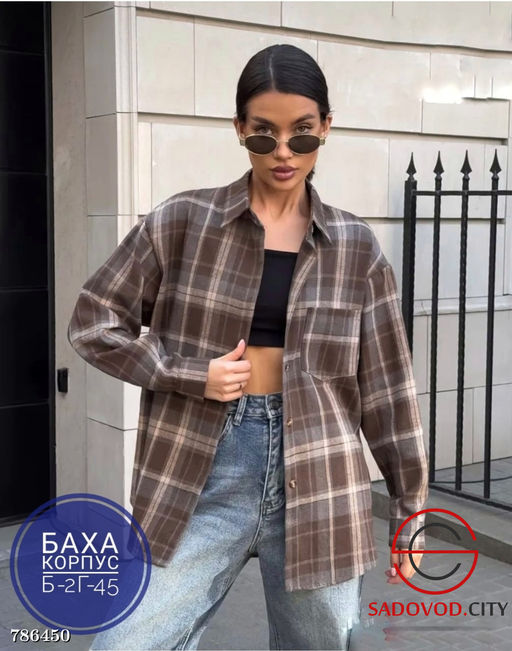 Женская рубашка в клетку - Bruno фото 2