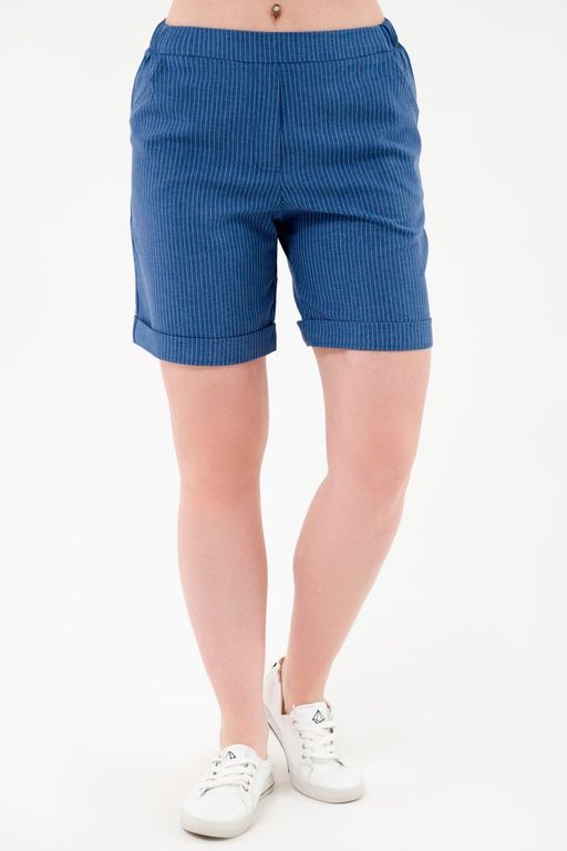 Шорты прямые с манжетами джинсовый - Odis фото 8