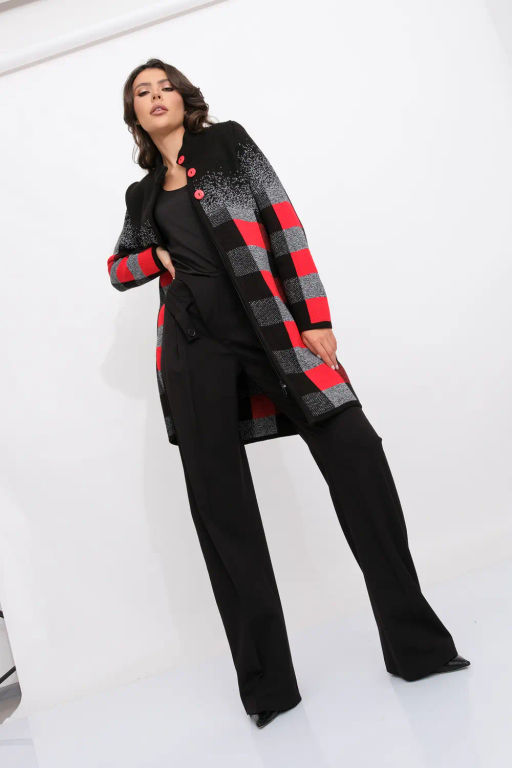 ЗЛАТА Кардиган К 675 ст/красный микс