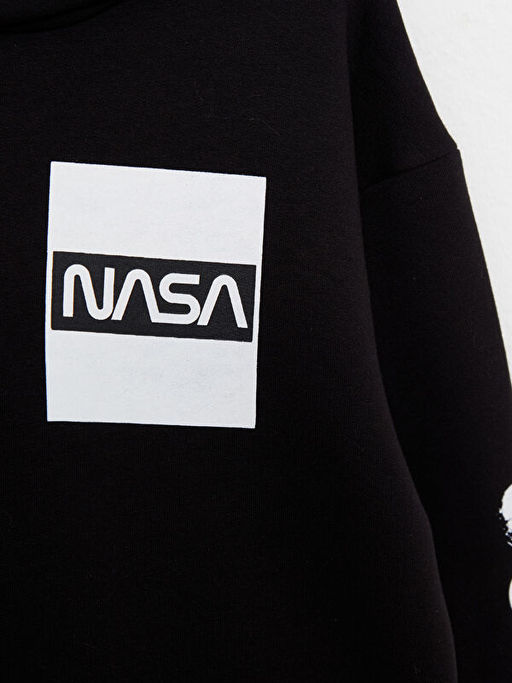 Kap??onlu Nasa Bask?l? Uzun Kollu Erkek ?ocuk Sweatshirt - Waikiki фото 2