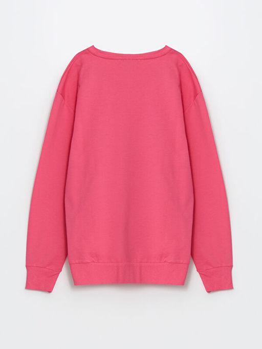 Bisiklet Yaka Bask?l? K?z ?ocuk Sweatshirt - Waikiki фото 2