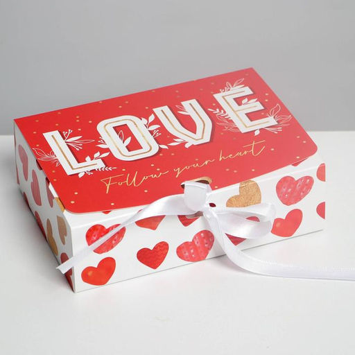 Коробка складная подарочная LOVE, 16.5 12.5 5 см