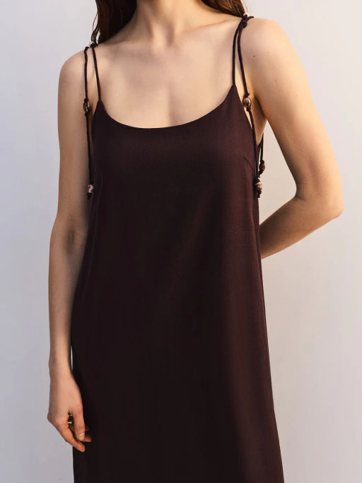 Сарафан изо льна с декоративными бусинами ZR2605012903-27 / Zarina