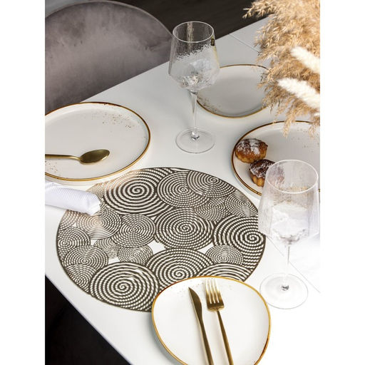 Цена за 12 шт. Салфетка сервировочная на стол Гипноз, d=38 см, цвет золото - Simaland фото 3