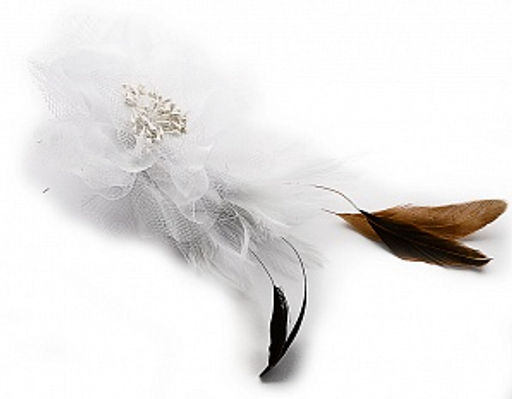 Заколка-брошь PU0298 белый - Mini maxi фото 2