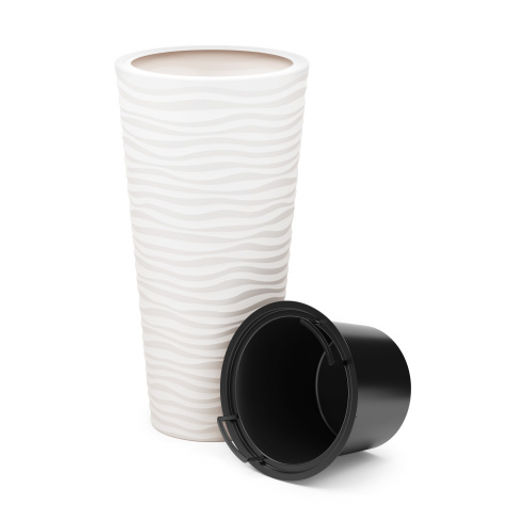 Кашпо "Оазис" 63л (со вставкой 13л) белый М8081