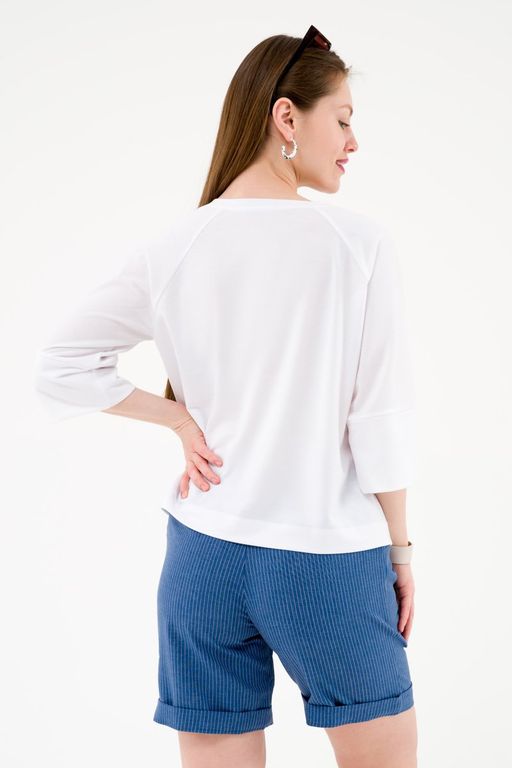 Шорты прямые с манжетами джинсовый - Odis фото 7