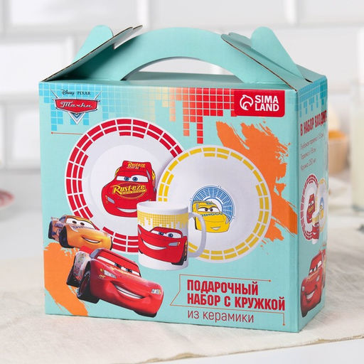 Набор посуды, 3 предмета: тарелка 16,5 см, миска 14 см, кружка 200 мл, Тачки - Disney фото 7