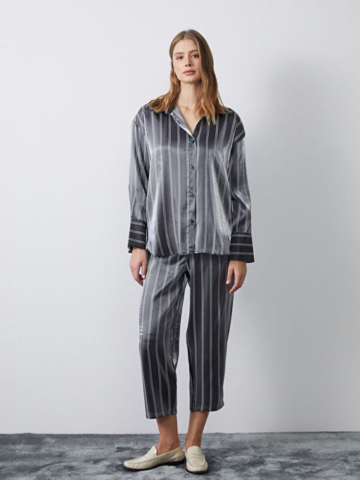 ?izgili Saten Kad?n G?mlek