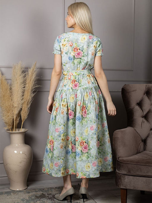 Платье лен 58%, хлопок 42%