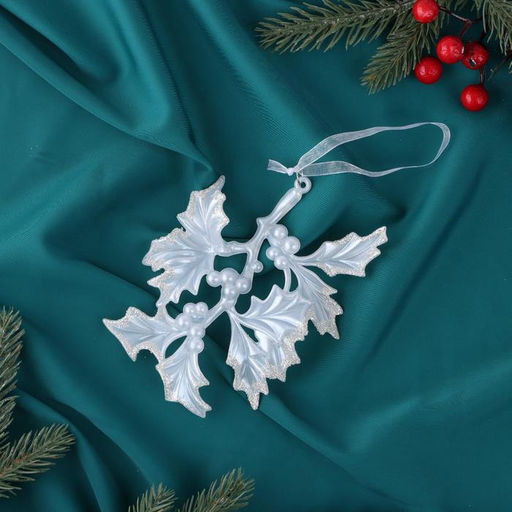 Цена за 2 шт. Ёлочная игрушка Зимнее волшебство. Веточка с ягодками, 1114 см, белый