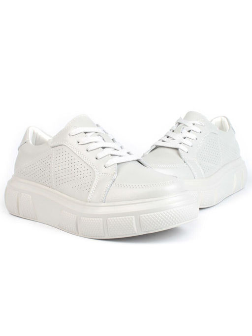 05-PDE35-3 GRAY Кроссовки женские (натуральная кожа)